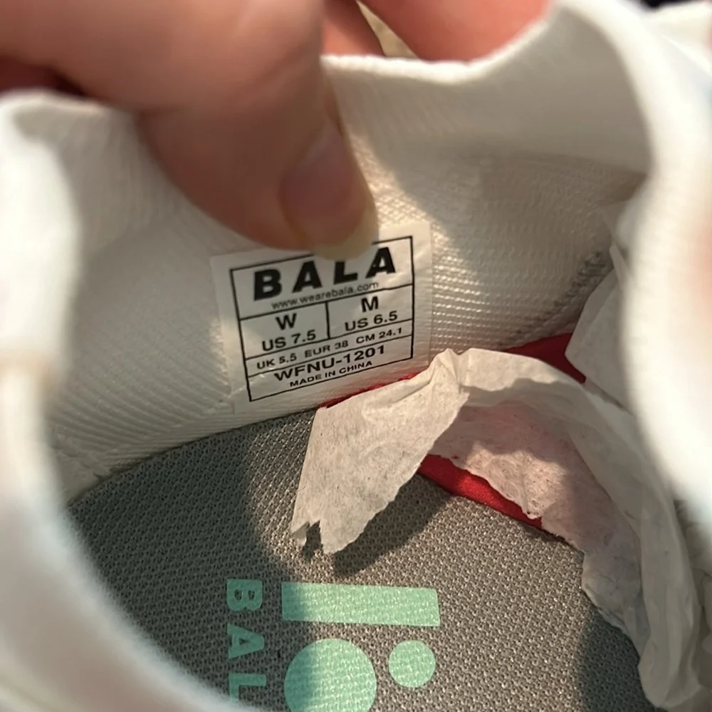 Bala White Sneakers with Red and Aqua Accents